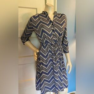 🦓Black/White/Blue Robert Louis Dress, size Small